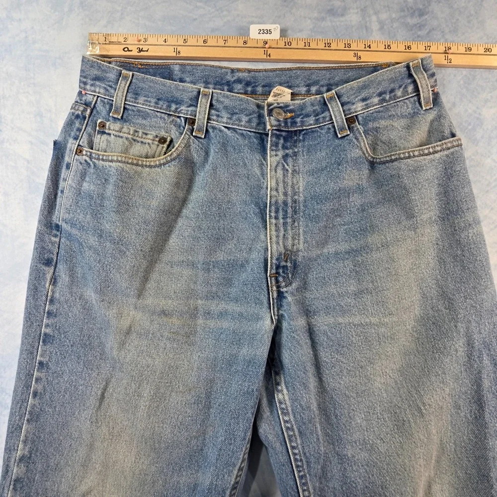 Y2K 2002 Levis Relaxed Straight‎ Leg Jeans Light Wash Blue Denim Mens 550 Style